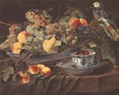 简 法伊特 : Still-life with Fruits and Parrot